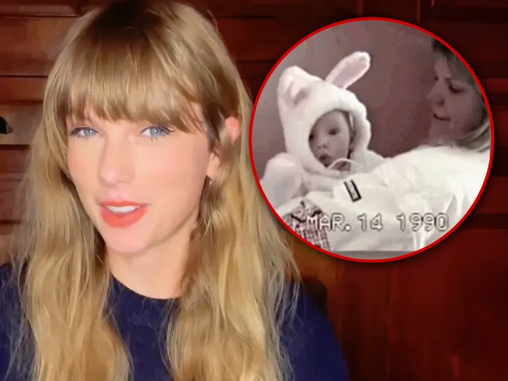 Taylor Swift Dons Bunny Costume as Baby in Easter 1990 Clip with Mom Andrea